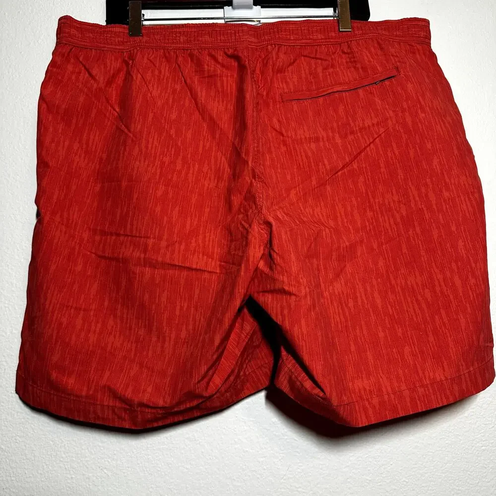 Onia Land to Water Swim Shorts Stretch Drawstring Waist Mesh Lined Red XXL